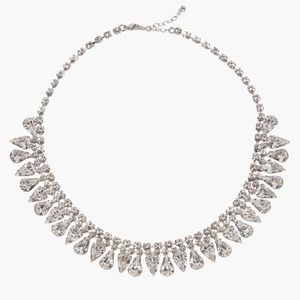 Jennifer Behr Cecil Silvertone & Crystal Collar Necklace